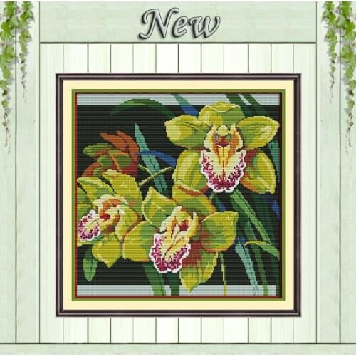 Orchids flowers decor diy Paintings Counted Printed on the canvas DMC 14CT 11CT NKF Cross Stitch Needlework Kits Embroidery Sets