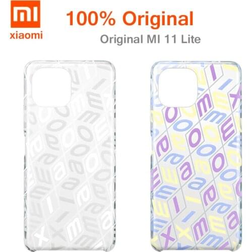 Original Xiaomi Mi 11 Lite Case Transparent Color Gradient PC Case Thin light Protective shell For Xiaomi Mi 11 Lite
