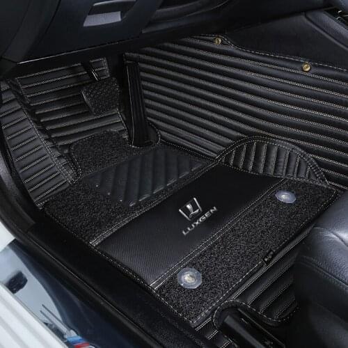 Fit For I30 H-1 Sonata 8 9 generation GrandSantaFE Cantus Creta Veloster Equus Wire Ring Leather car floor mats carpet pad