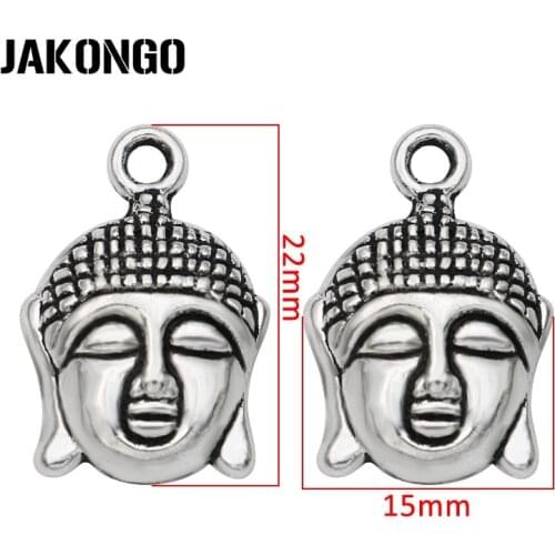 20pcs/lot Antique Silver Plated Buddha Charms Pendants for Jewelry Making Bracelet Accessories DIY Craft 22x15mm