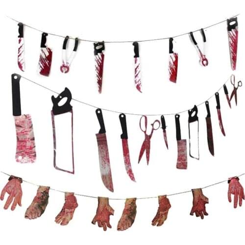 Halloween Party Banner Decoration Horror Spooky Haunted House Hanging Garland Pendant Banner Party DIY Dec