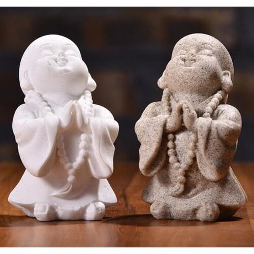 Resin Buddha Figurines Retro Resin Buddha Statue Maitreya Buddha Sculpture Statue Resin Figurine Miniature Home Decor Ornament