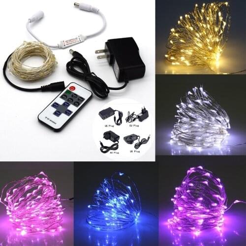 LED Christmas Garland LED Silver Wire String Fairy Lights 5M/10M Waterproof Christmas Lights Decoration for New Year/Christmas