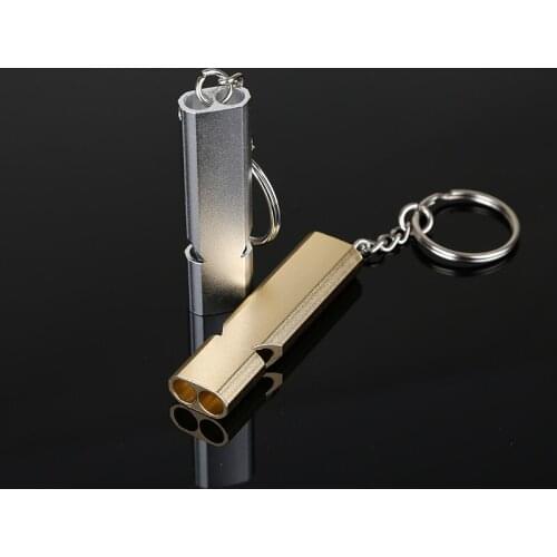Dual-tube survival whistle Portable aluminum safety whistle for outdoor hiking camping safe survival TXTB1