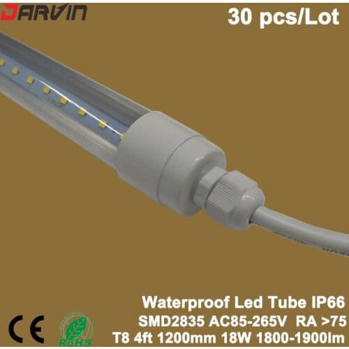 T8 Waterproof Led Tube 1200mm 4ft 18W IP66 Waterproof Led Light Lamp Fluorescent Light Lamp AC85-265V