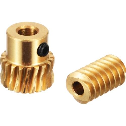High Strength Brass Worm Wheel Gold Motor Output Brass Worm Wheel Gear 0.5 Modulus 1:10 Reduction Ratio Gear