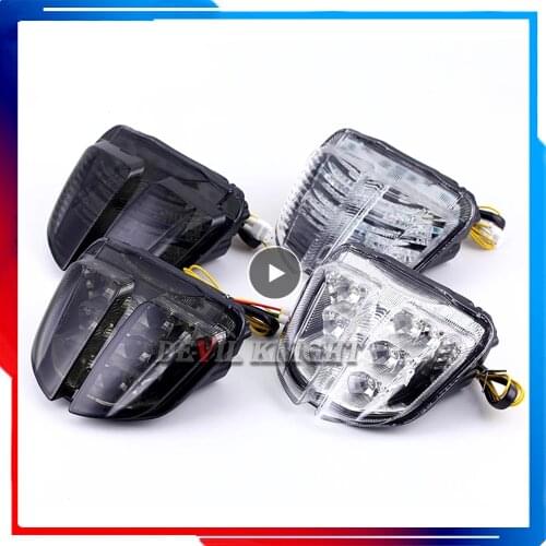 For Suzuki GSXR600 GSXR750 GSXR 600 750 2006 2007 K6 Chrome Rear Tail Light Brake Turn Signals Integrated Light Motorcycle light