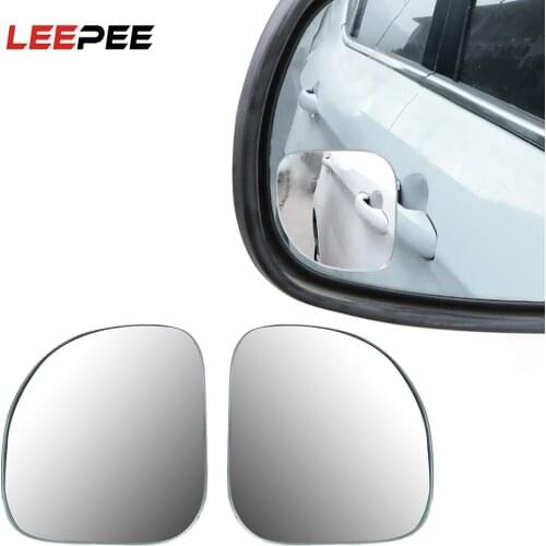 LEEPEE 2PCS Car Blind Spot Mirror 360 Degree Adjustable Parking Auxiliary Rear View Mirror Wide Angle Round Convex Car-styling