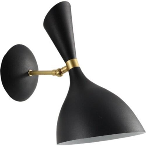 Iron wall lamps bedside wall lamp modern style wall light for bedroom white and black color lamps for home decoration