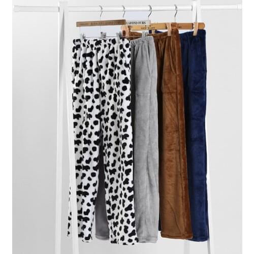 Womens Trousers 2020 Winter New Flannel Pants For Home Milk Cow Print Pajama Bottoms Pajama Style Pants Women Lounge Pants