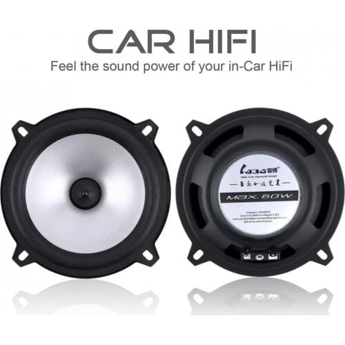 1Pair 5 Inch 88dB Car Coaxial Speaker 60W 2 Way Auto Hifi Full Range Frequency Sensitivity Power Loudspeaker