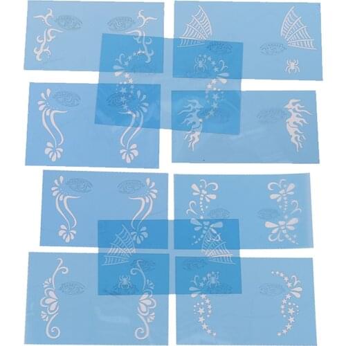 1pcs Tattoo Body Painting DIY Reusable Soft Face Body Paint Airbrush Glitter Tattoo Stencil Facial Makeup Template Drawing