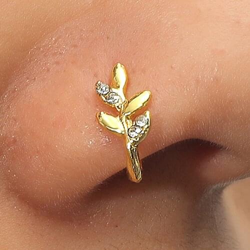 1PCS New Zircon Nose Ring Cuff Non Piercing Nose Ring Clip On Fake Nose Piercing Jewelry Ear Cuff Earring Women