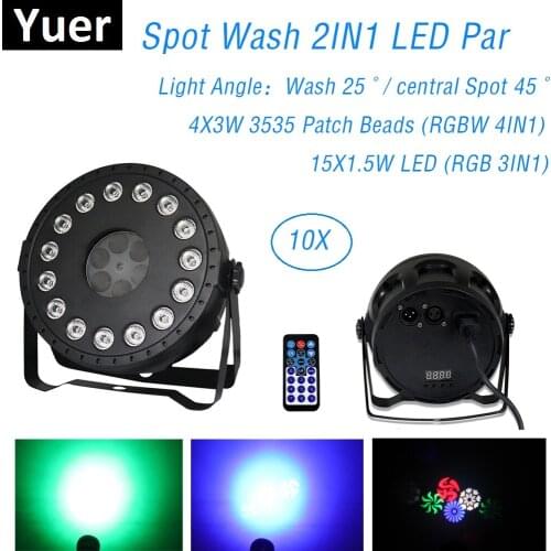 10Pcs/Lot New Hot Indoor Mini LED Par Cans RGB Wash + Spot LED Slim Par Light For Home KTV Night Club Christmas Dj Light Music