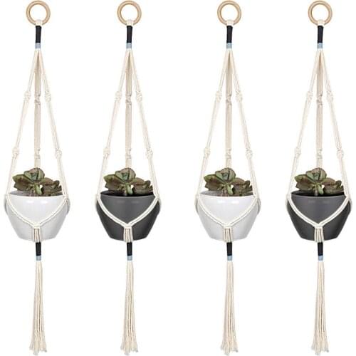100% Handmade Macrame Plant Hangers Hanging Planter Cotton Plant Basket 41 Inch