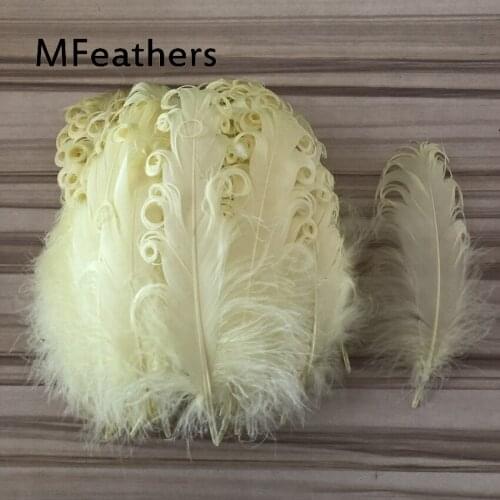100pcs 28 color Beige curly Goose Feather Halloween Christmas wedding costumes hat Decorative materials Feather 5-8inch 13-20CM