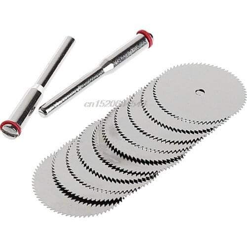 12PCS/SET Wood Saw Blade Disc + 2 x Rod Dremel Rotary Cutting Tool 10 x 25mm Whosale&DropShipping Support R02 Whosale&DropShip