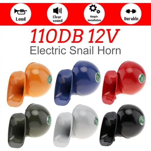 12V 110dB Multi Color Electric Snail Car Horn Air Horn Waterproof Raging Sound Fit for Most Motorcycles / Car / Truck / Boat