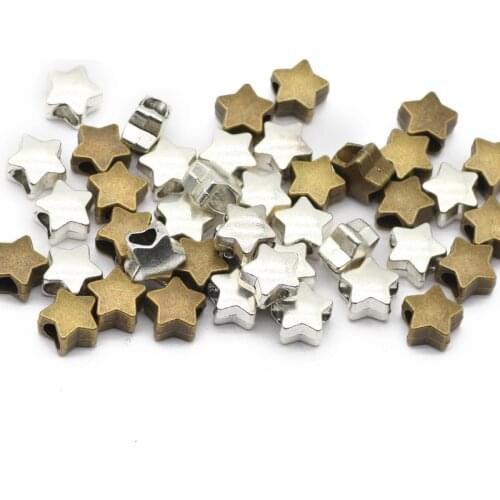 20pcs Five-Pointed Star Alloy Metal Spacer 11mm Bronze Loose Beads For Jewelry Making DIY Charms Bracelet Accessories Findings