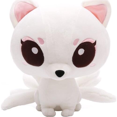 25cm Cartoon Nine Tails Fox Stuffed Plush Toy Dolls for Baby Cute White Fox Dolls Cartoon Mini Fox Plush Toys Soft