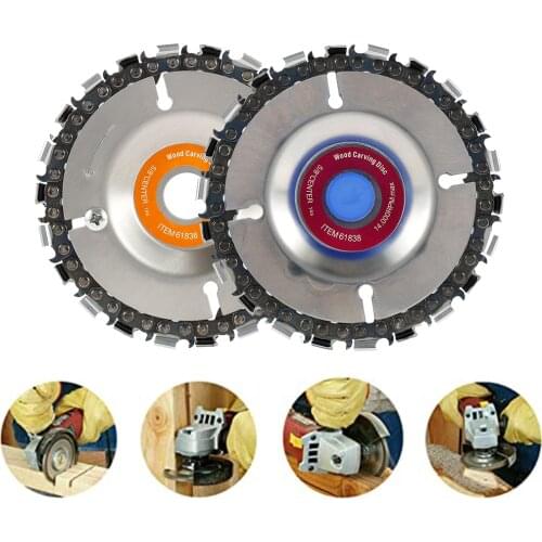 4 Inch Circular Saw Blade Woodworking Cutting Chainsaw Disc Wooden Carving Disc Saw Blade Chain Plate Angle Grinder Accessory
