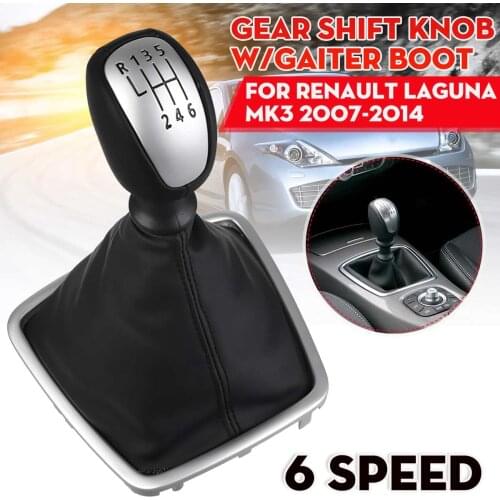 6 Speed Gear Shift Knob Gaiter Boot Cover Lever Shifter Handle Stick Boot Gaitor For Renault/Laguna Mk3 2007-2015