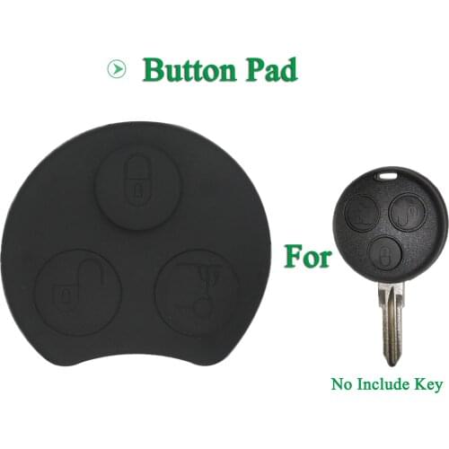 Bilchave 3Buttons For Benz Smart City Fortwo Roadster Fob Silicone Remote Car key shell Case Rubber Pad