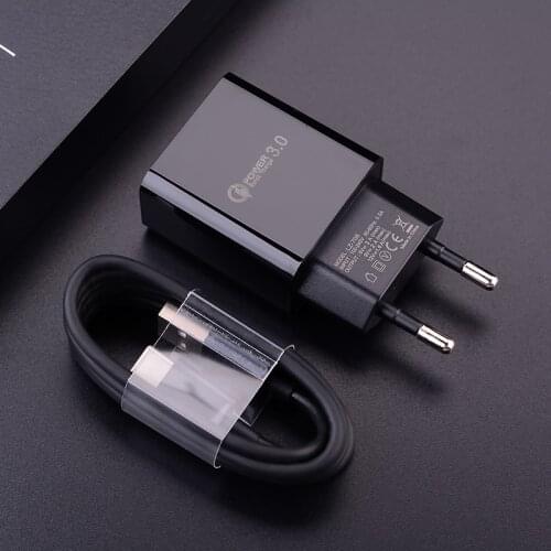 QC 3.0 Fast USB Charger Adapter Meizu C9 M10 HTC M7 Type C Micro Charge Cable For Samsung Galaxy M11 A21S A01 S10 lite S20 FE