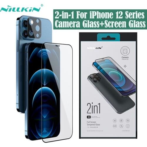 For iPhone 12 Pro 12 Mini 12 Pro Max Tempered Glass Nillkin 2-in-1 Camera And Screen Protector Full Coverage Glass For iPhone12
