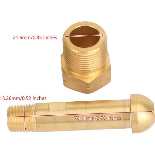 Artudatech Brass Nut & Nipple w/ Washer Fittings 1/4" NPT x M22*1.5 For Reducing Regulator