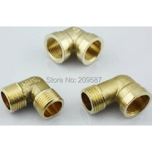 1pcs 2 ways 1/2" BSP Male to Female Thread Elbow Brass Pipe Coupler Adapter