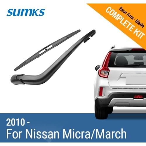 SUMKS Rear Wiper & Arm for Nissan Micra/March 2010 2011 2012 2013 2014 2015 2016 2017