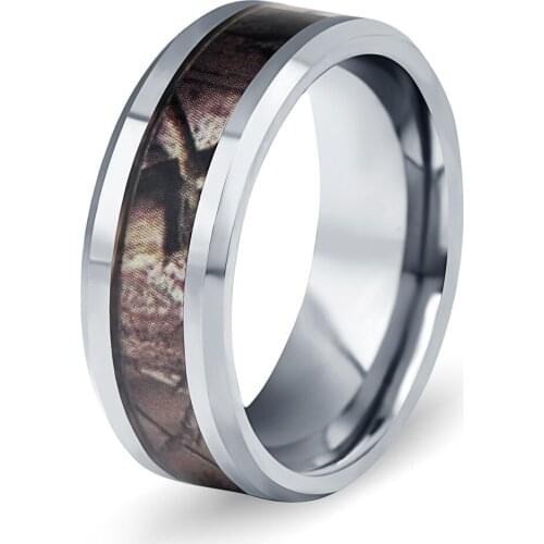 Fashion Jewelry Mens Tungsten Steel Wedding Rings 8mm Wood Grain Band US Size 7 to 10 Drop Shipping 1pcs price