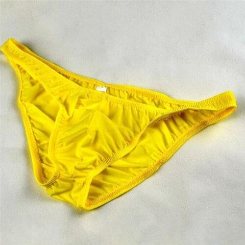 Ice Silk Mens Bikini Underwear Low-waist Male Panties Men Sexy Underwear Translucent Briefs Triangular Shorts