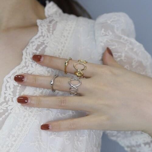 2 Pcs Ins Wind Personality Simple Niche Design Ring Set Cold Wind Temperament Wild High Sense Punk Ring Female Gift Wholesale