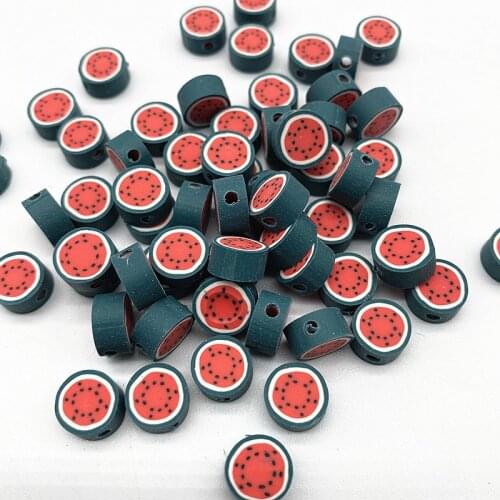 New 30pcs10mm Smiley/Animal/Fruit Beads Polymer Clay Beads Spacer Loose Beads for Jewelry Making DIY Accessories #02