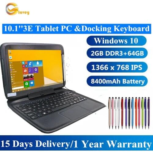 328 Big Sales 2G Ram 64G Rom 10.1 INCH 3E Tablet PC Windows 10 With Docking Keyboard &Touch Pen1366*768 IPS screen Dual Camera