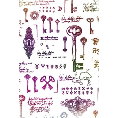 11*16CM Key Text Background Transparent Clear Stamps / Silicone Seals Roller Stamp For DIY Scrapbooking Photo Album/Card Making