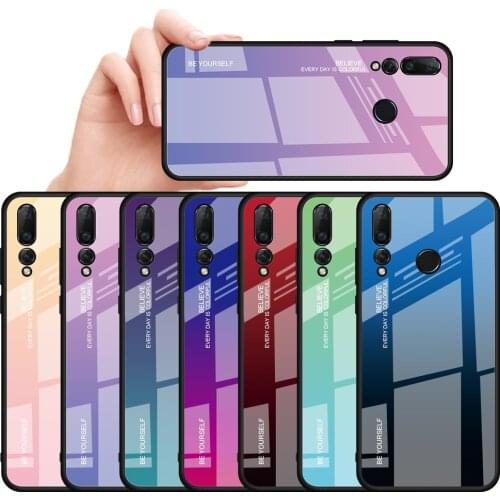 Luxury Gradient Tempered Glass Case for Huawei P20 P30 Lite P Smart Z Y9 Prime 2019 Honor 20 10i 20i 9X 8X 8S 8A Cover Glas Case