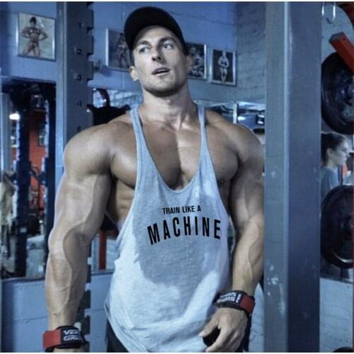 Gym Mens Tank Top Muscle Fashion Vest Stringer Brand Back Clothing Bodybuilding Singlets Fitness Sleeveless Workout Sports Shirt