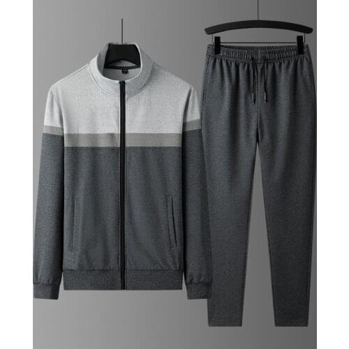 2021New Spring Autumn tracksuit men cozy Casual fashion two piece set jogging run sports suit mens sets 7XL 8XL