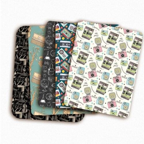 Polyester Cotton Fabric By The Meter Camera violin Printed Cloth Fabric for Dress Sewing Home Textile DIY Crafts Supplies