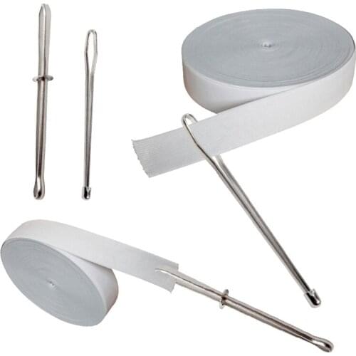 2Pcs Stainless Steel Cited Clips Elastic Belt Wearing Rope Weaving Tool Bag Wrap Rope Wearing Sewing Accessories