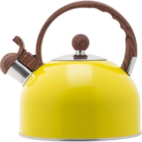 Yellow Water Kettles Boiling Cookware Vintage Whistling Water Kettle Stove Outdoor Hervidor Agua Kitchen Accessories EH50WK