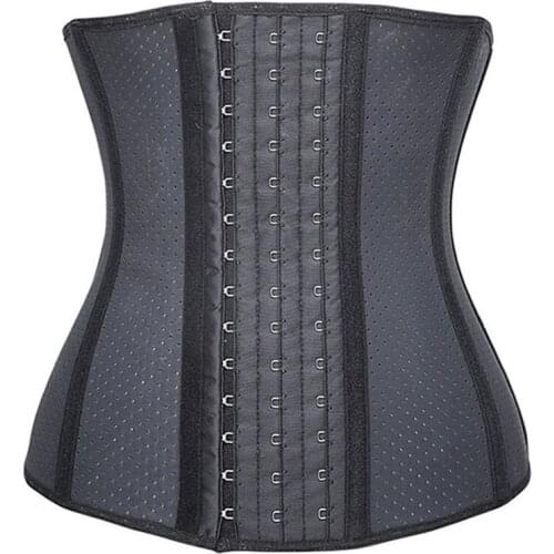 Women Latex Waist Cinchers Ladies Corset Shaper Band Body Building Front Buckle Three Breasted Dropship Support Slim Belt