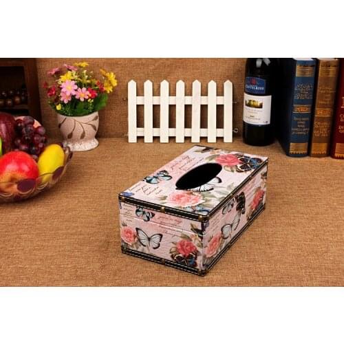 1PC Practical Retro Vintage Style Butterfly Shape Wood Tissue Box Home Livingroom Diningroom Decoration NA 008
