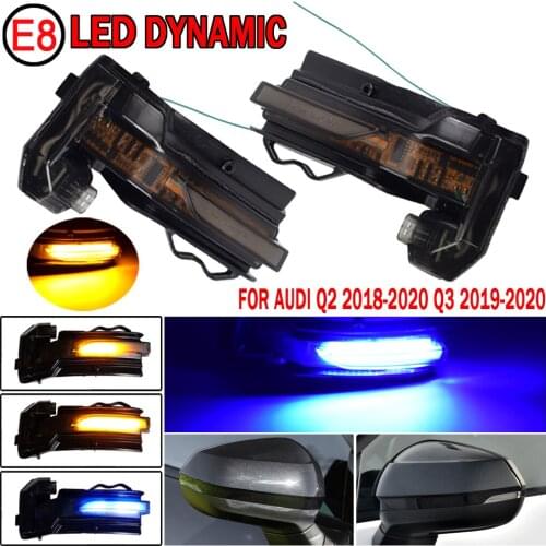 2pcs For Audi Q2 GA Model Year: 2016-2019 Car LED Dynamic Turn Signal Light Side Mirror Indicator Blinker Lamp