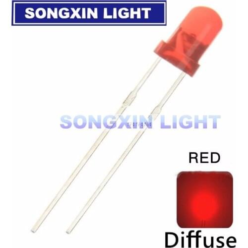 200pcs Mini LED Diode 3mm Red Color Diffused Round DIP 3 mm Light-Emitting Diode LED Lamp Light Electronics Component