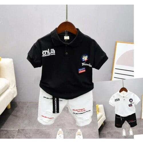 2021 New Baby Boy Clothes Boy Sets Children Print Short-Sleeved letter T-shirt + Shorts Kids Clothing 2 Pieces