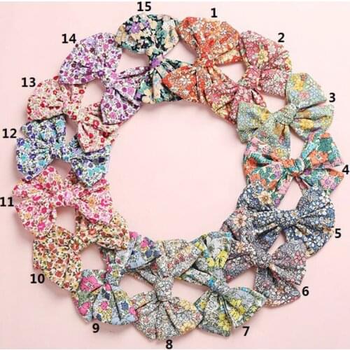 Bulk 36pc/lot 4.0"New Cotton Floral Kids Baby Hair Bows Hair Clips OR Headband,cotton Handtied Bow Nylon Headband For Girls